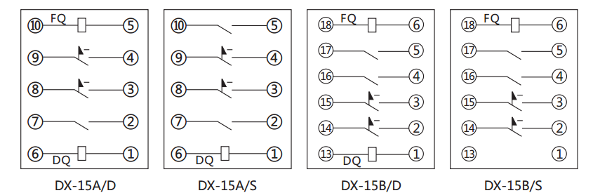 DX-15A/S信號繼電器內部接線及外引接線圖