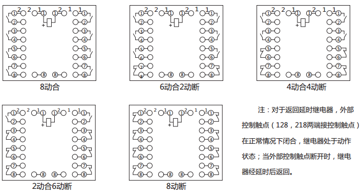 BZS-14延時中間繼電器內部接線圖及外引接線圖